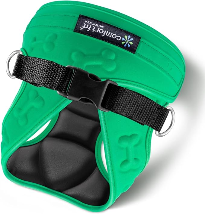 Green color dog harness