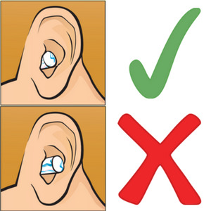 Step 03 of using ear plugs